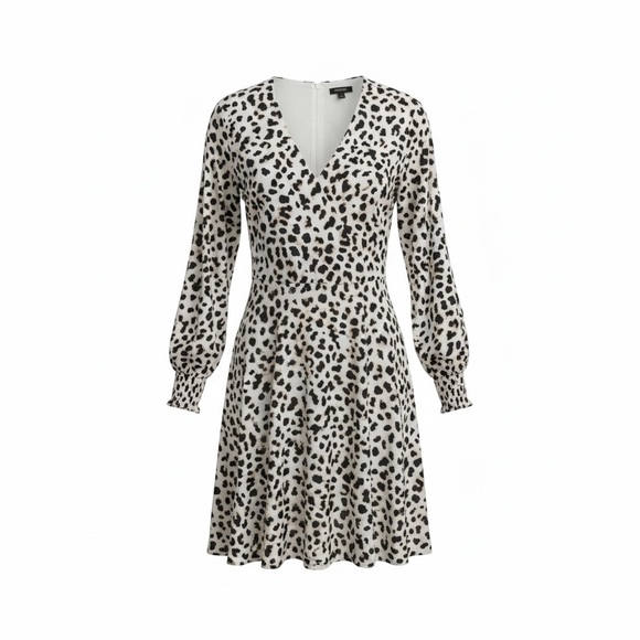 Express Monochrome Patterned Long Sleeve Dress